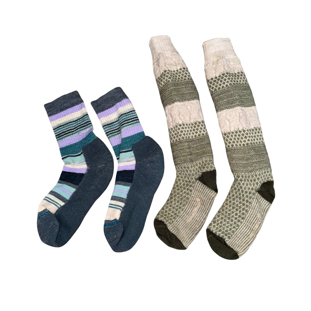 Smartwool Socks Bundle Women Medium Multi Good Merino Wool Hiking Crew Knee High
